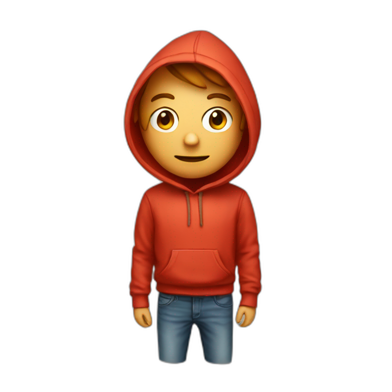 emoji  programmer with tomato head in hoodie emoji