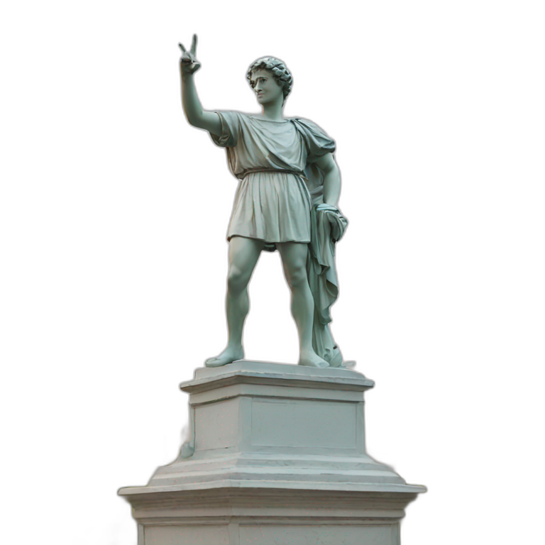 Italian statue pointing forward emoji