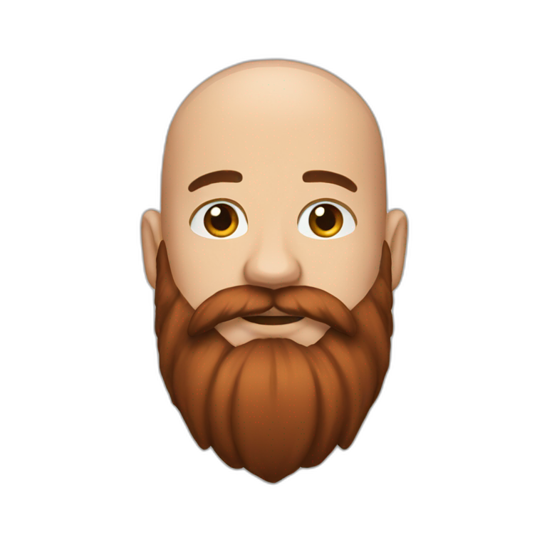 long beard bald red black flannel emoji