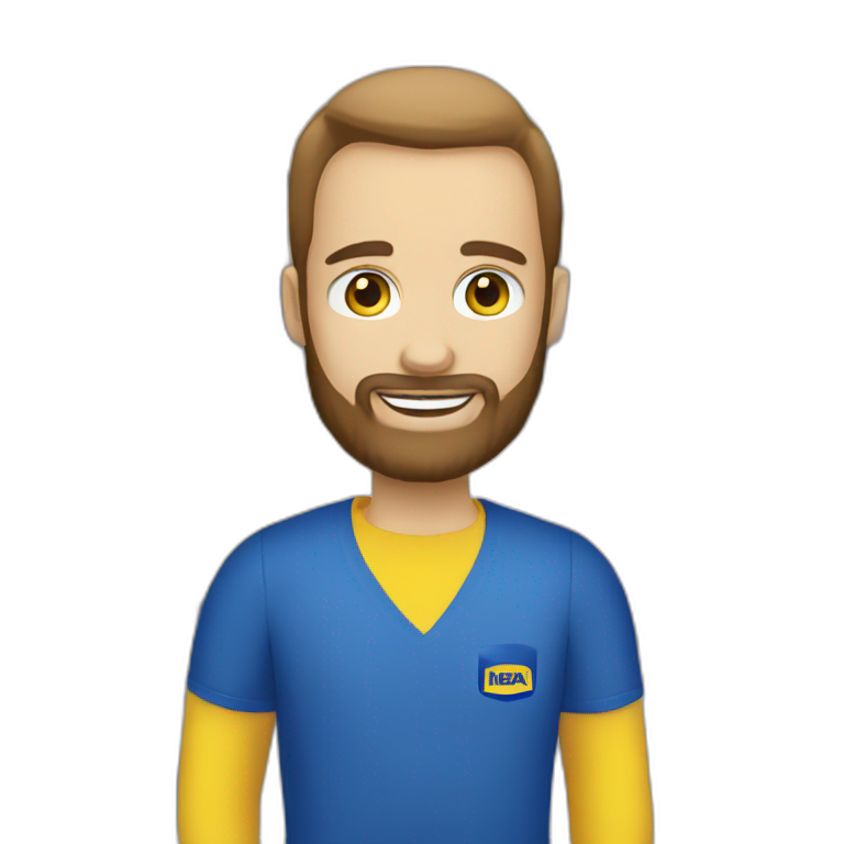 Ikea manager blue eyes beard with laptop IKEA  emoji