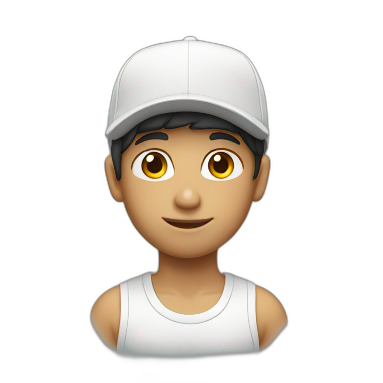 boy in white cap emoji