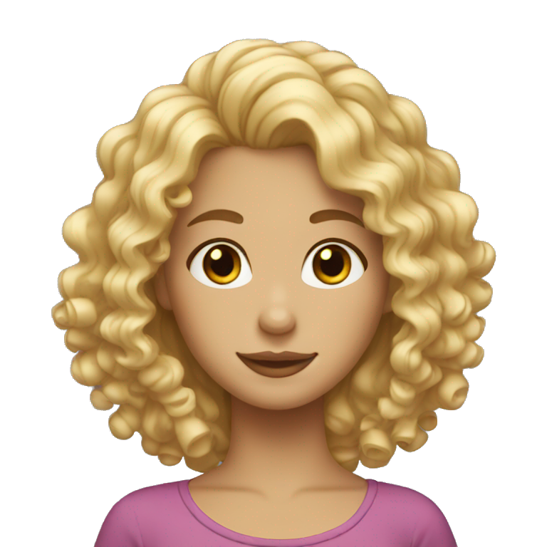 blonde girl with curly hair emoji