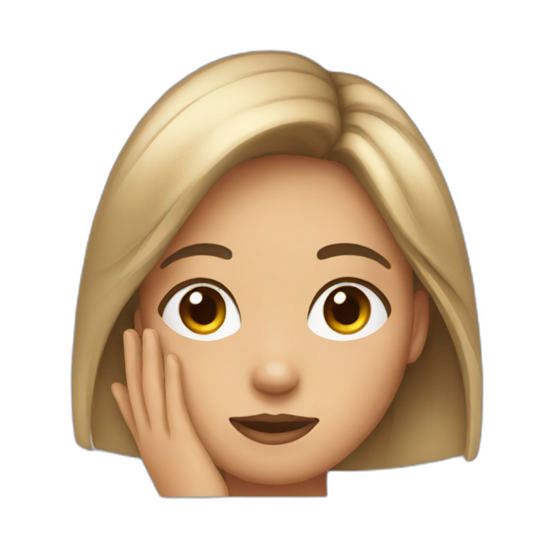 girl hand on face emoji