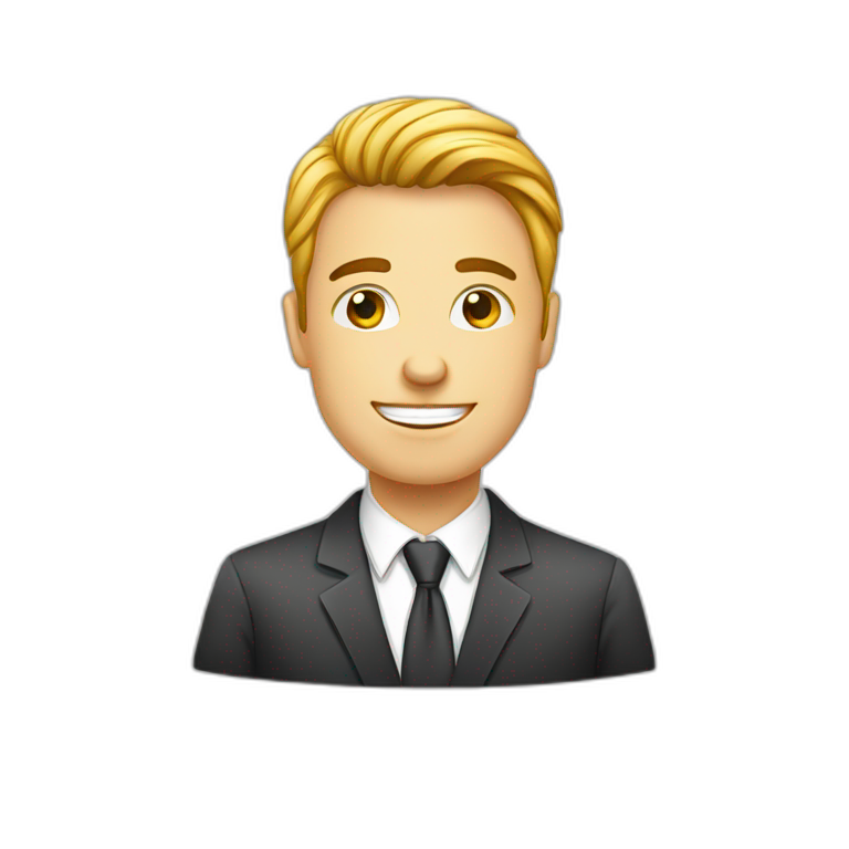Single business man white vector emoji