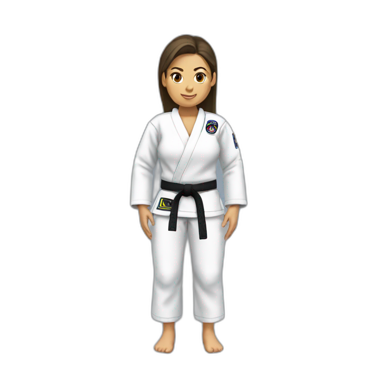 brazilian jiu jitsu black belt female emoji