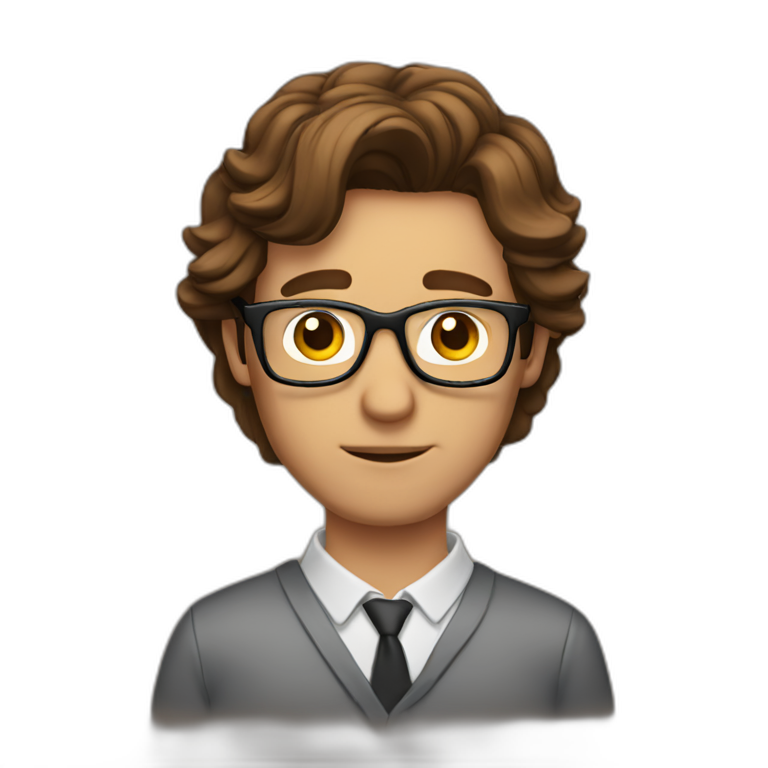 brown-haired man wearing glasses who can't get a key into a lock emoji