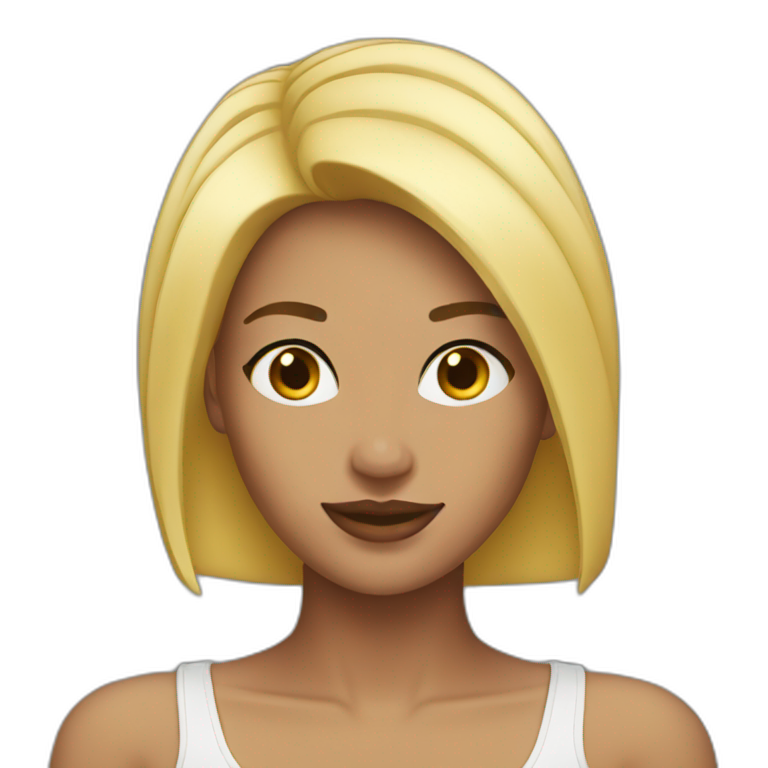 Sexy blonde médium short hair emoji