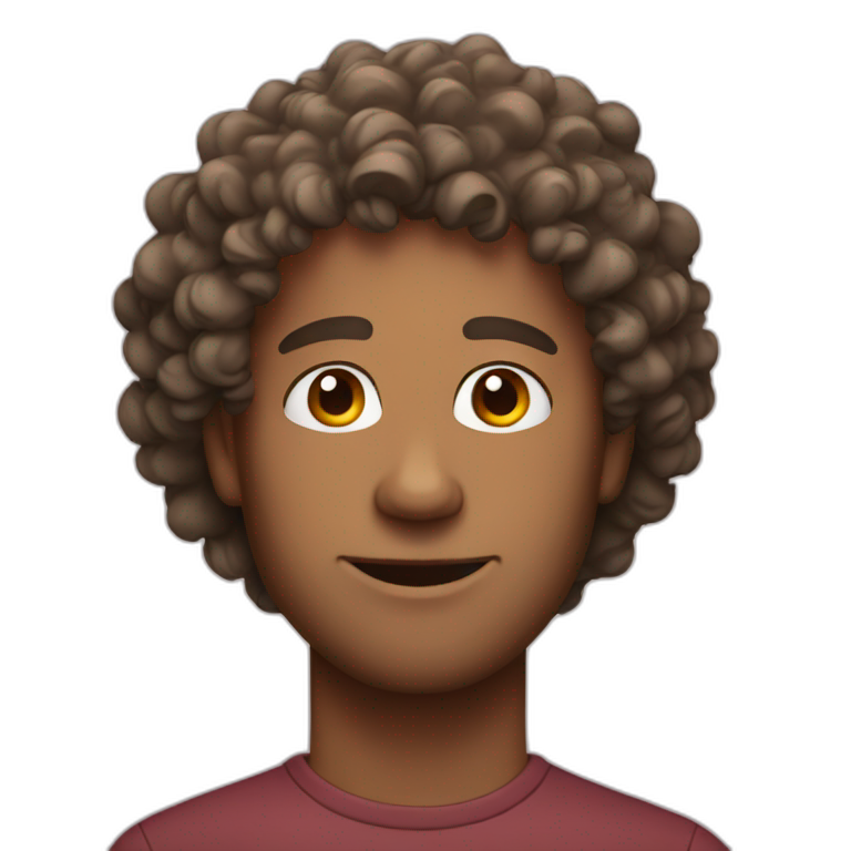 Curly hair man emoji