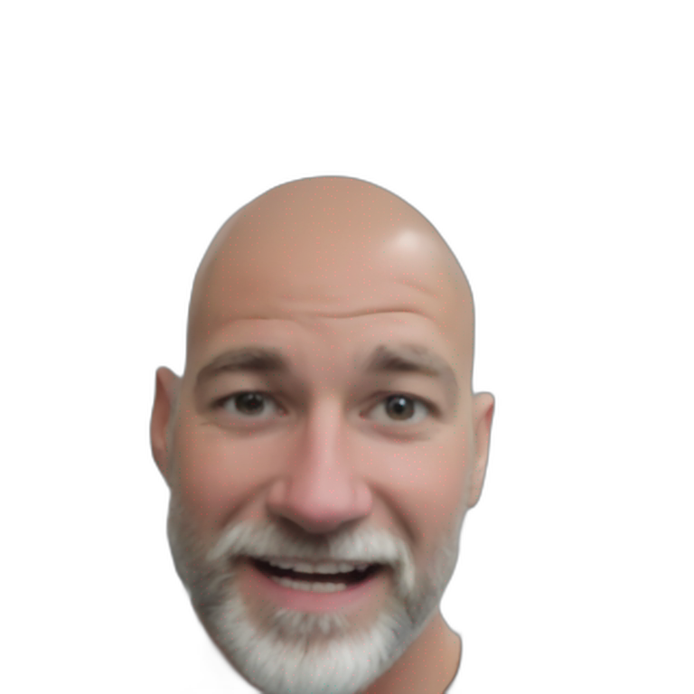 happy bald guy with beard emoji