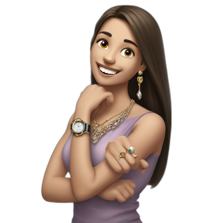 smiling girl with long hair emoji