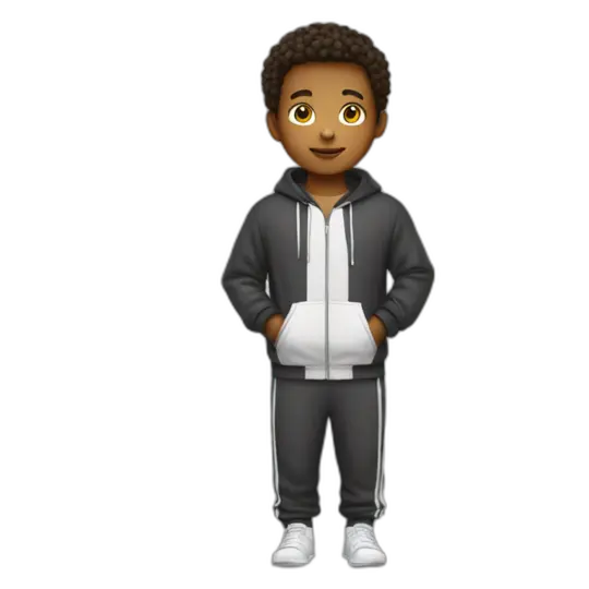 boy wearing a tracksuit full body emoji AI Emoji Generator