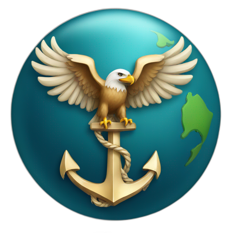 eagle globe anchor emoji