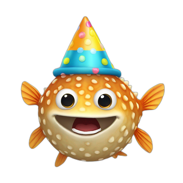 blowfish saying happy birthday sign “Priya” emoji