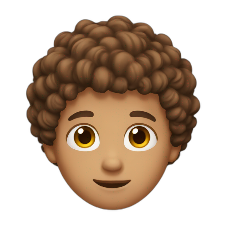 Boy with brown curly hair emoji