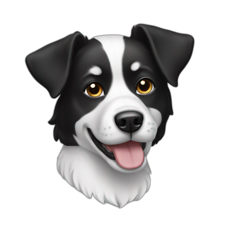 A black and white dog emoji
