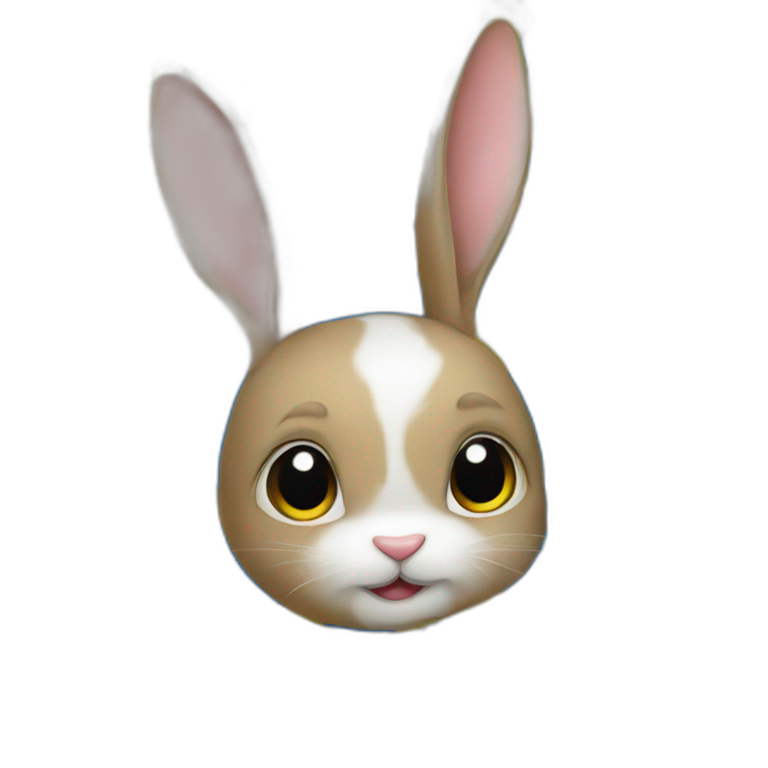 rabbit in a Ukrainian flag emoji