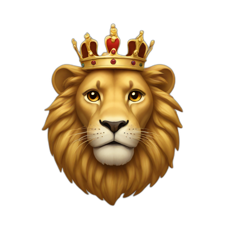 Lion and crown emoji