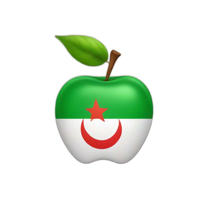 apple logo with Algeria flag emoji