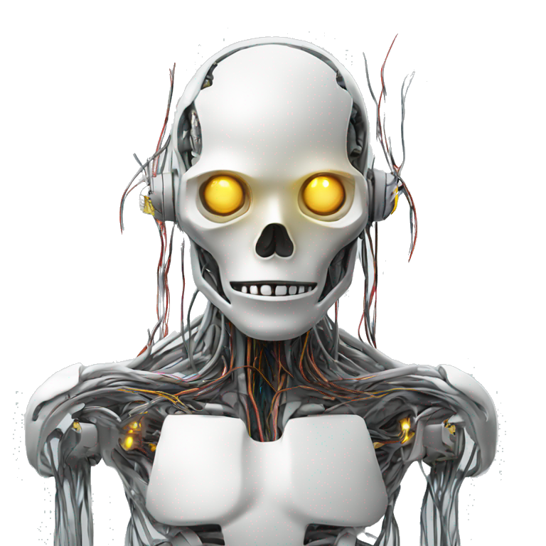 dead cyborg wires and circuits  emoji