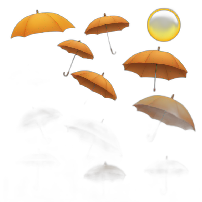 Autumn umbrella then sun then rain emoji