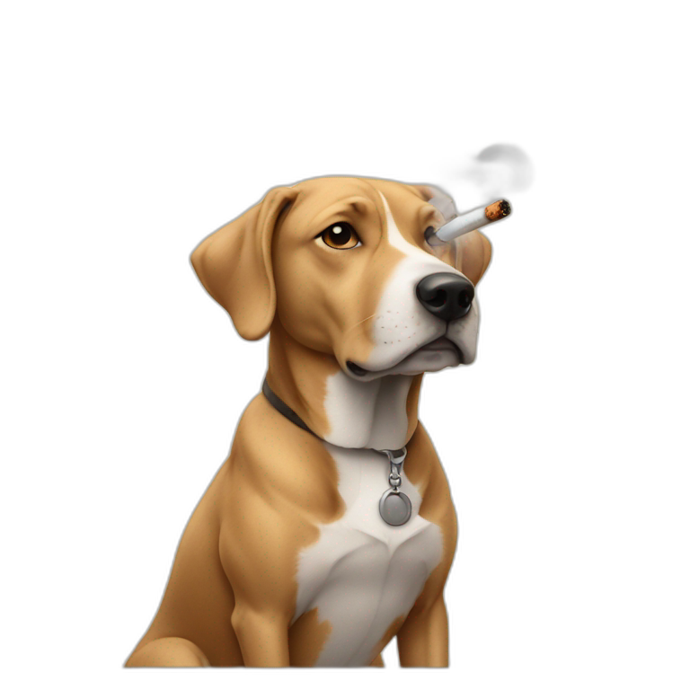 smoking dog emoji