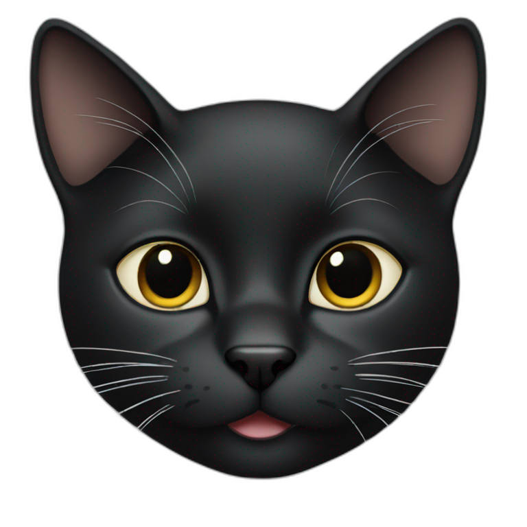 black cat with white chin emoji