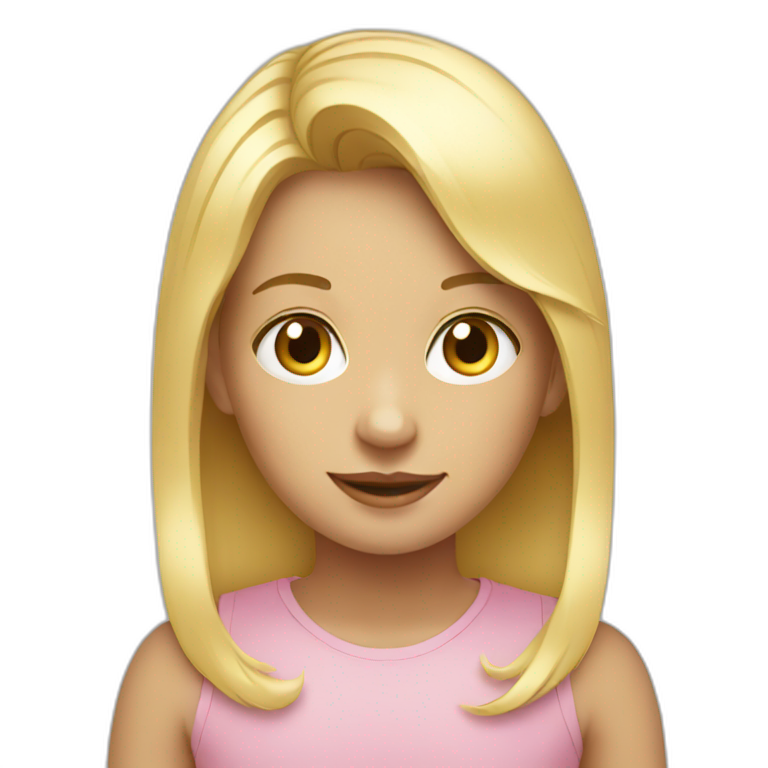 Blonde girl with her little son emoji