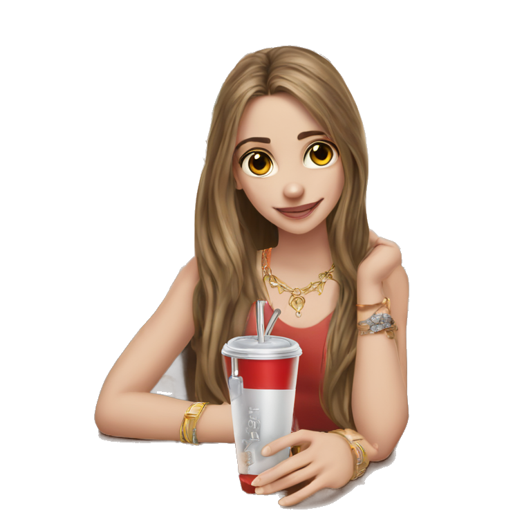 girl with long hair smiling emoji