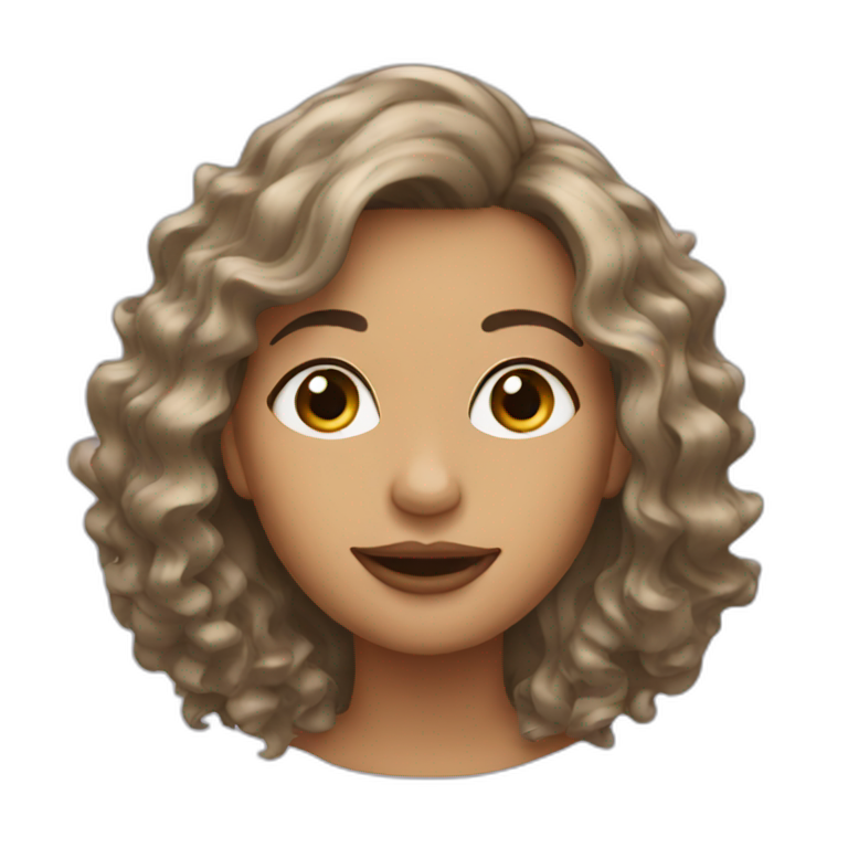 Wavy hair woman emoji