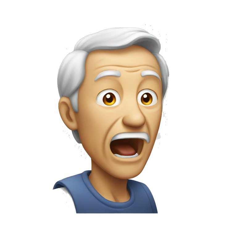 old man yells at apple emoji