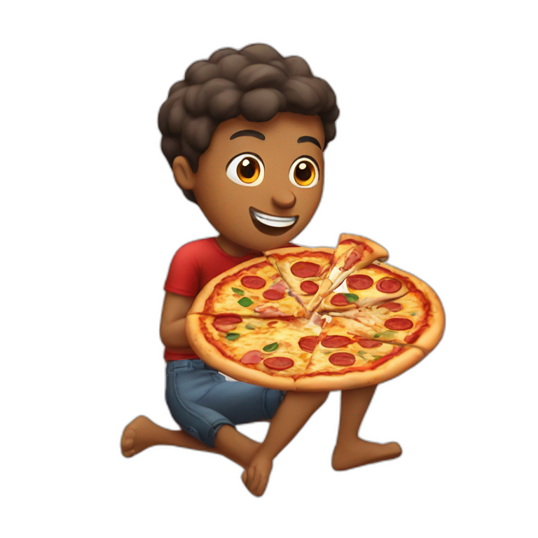 pizza eating pizza emoji