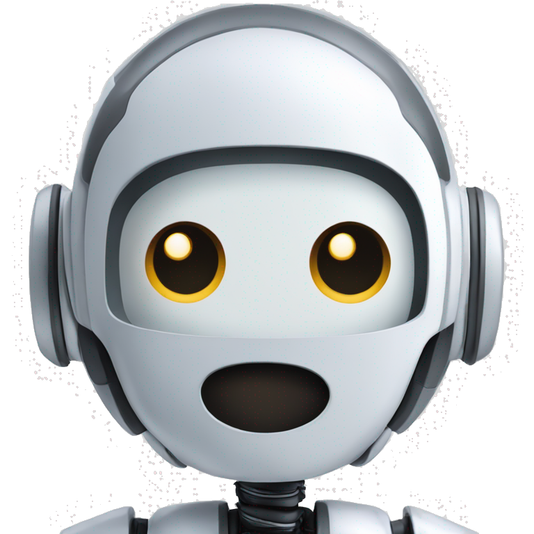 robot with chat speech bubble and artificial intelligence emoji