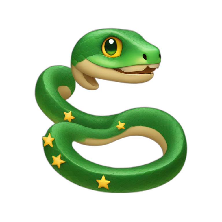 snake wrapped around star emoji