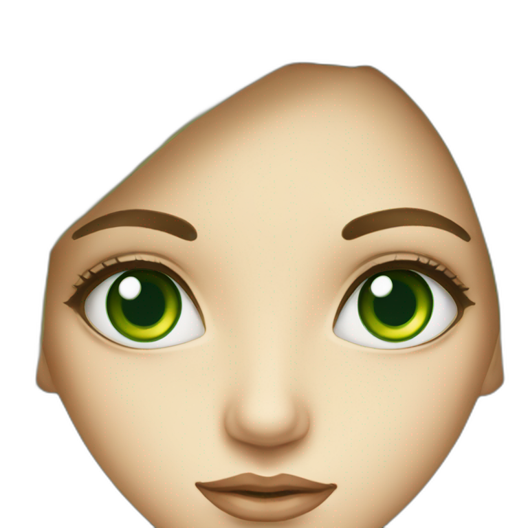 beautiful green-eyed girl portrait emoji