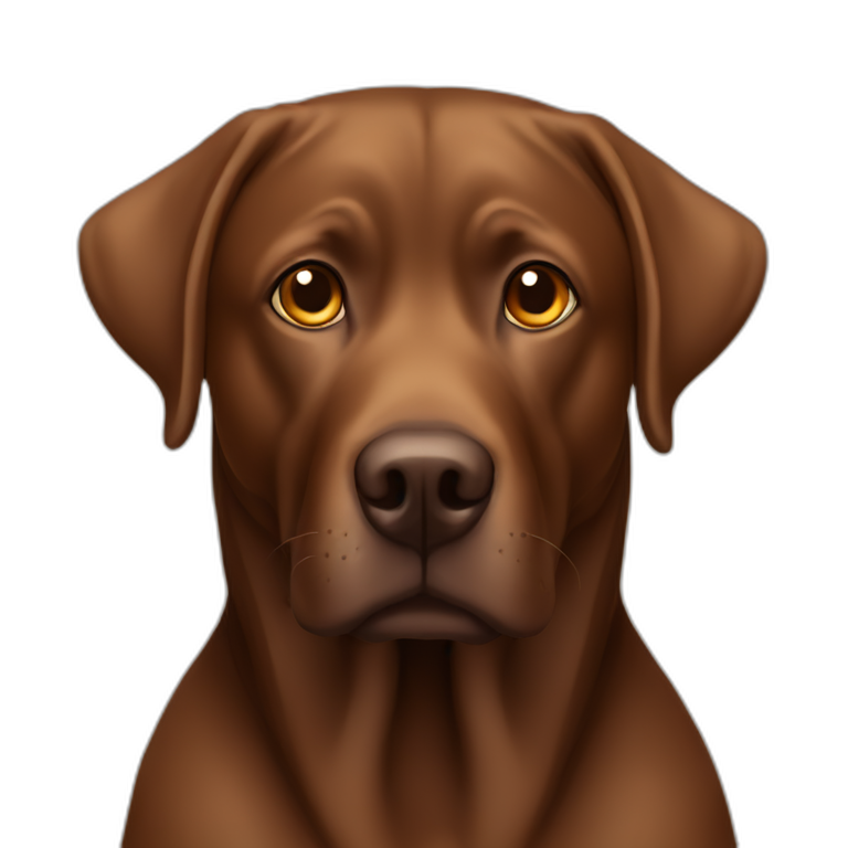 Brown lab, tired face, looking at you confused emoji