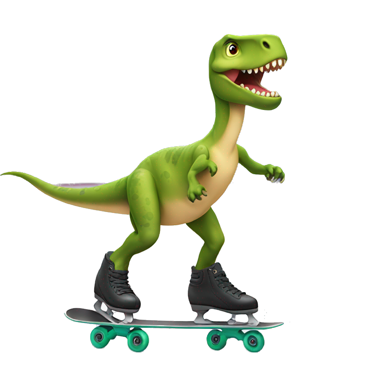 Skating dinosaur  emoji