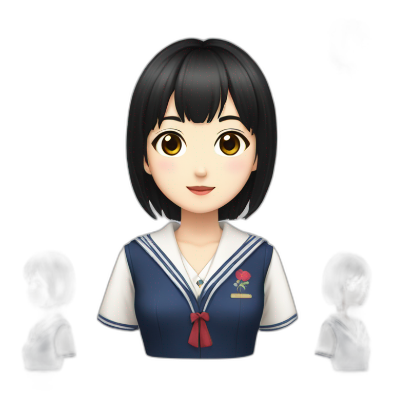 short-black-haired-Japanese-idol-girl-wearing-school-uniform emoji