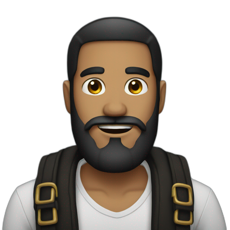 Guy black beard emoji