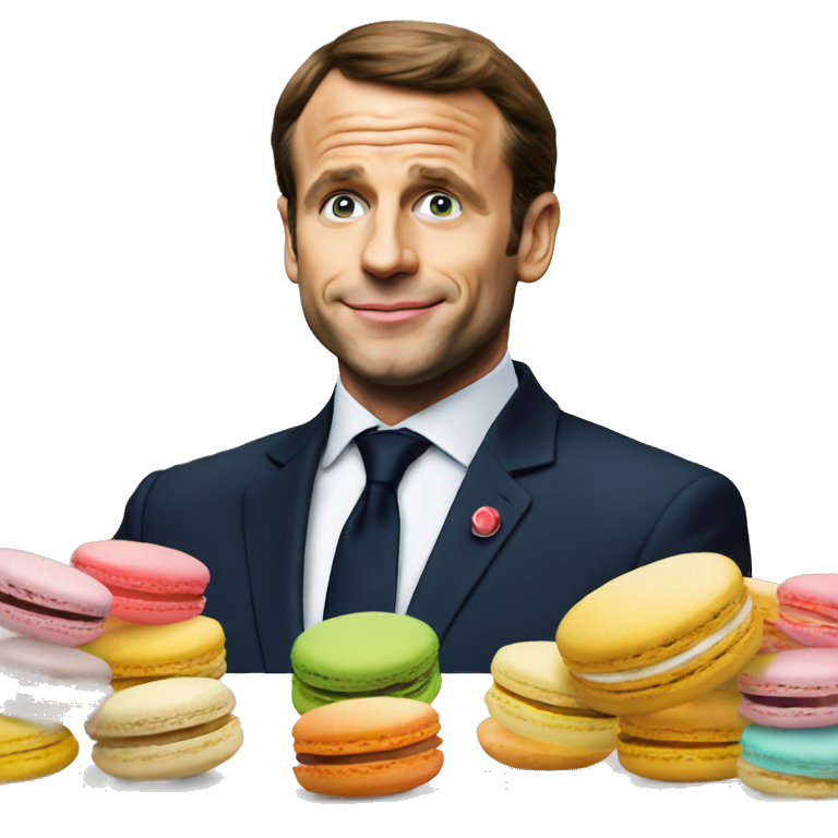 Macron qui mange des macarons emoji