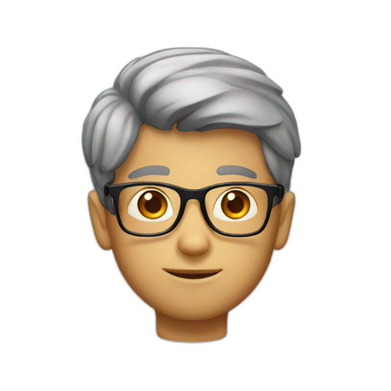 slim smart boy with glasses emoji