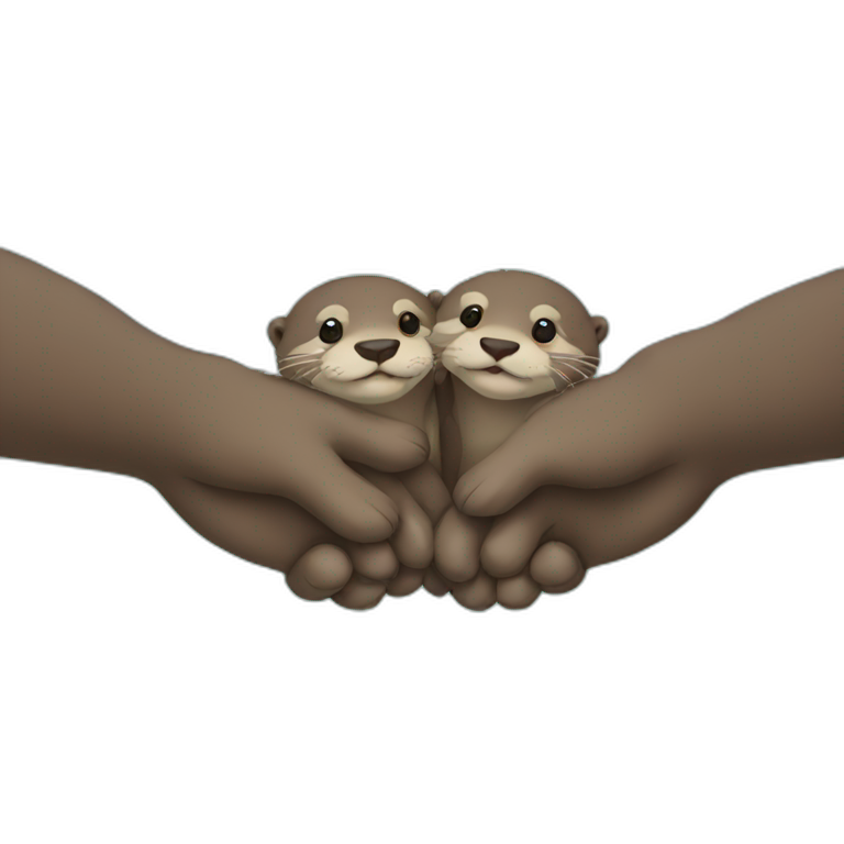 otters holding hands emoji
