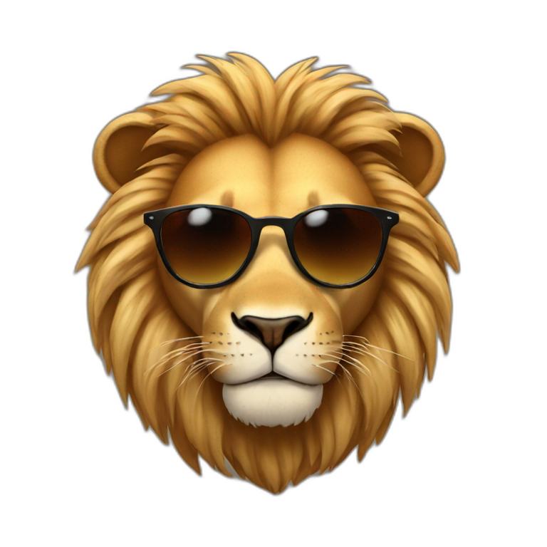 Lion with sunglasses  emoji
