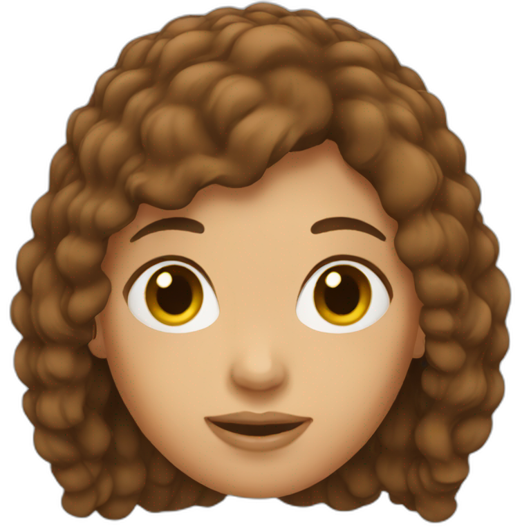 Women brown hair emoji