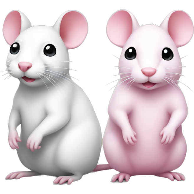 one pink rat and one white rat Sticker