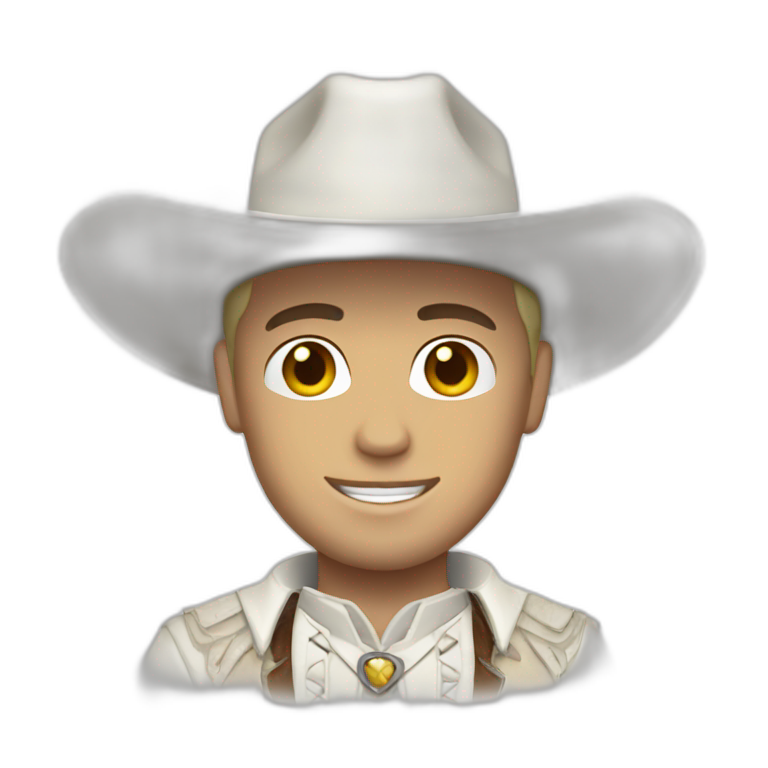 the lone ranger white cowboy hat short hair emoji