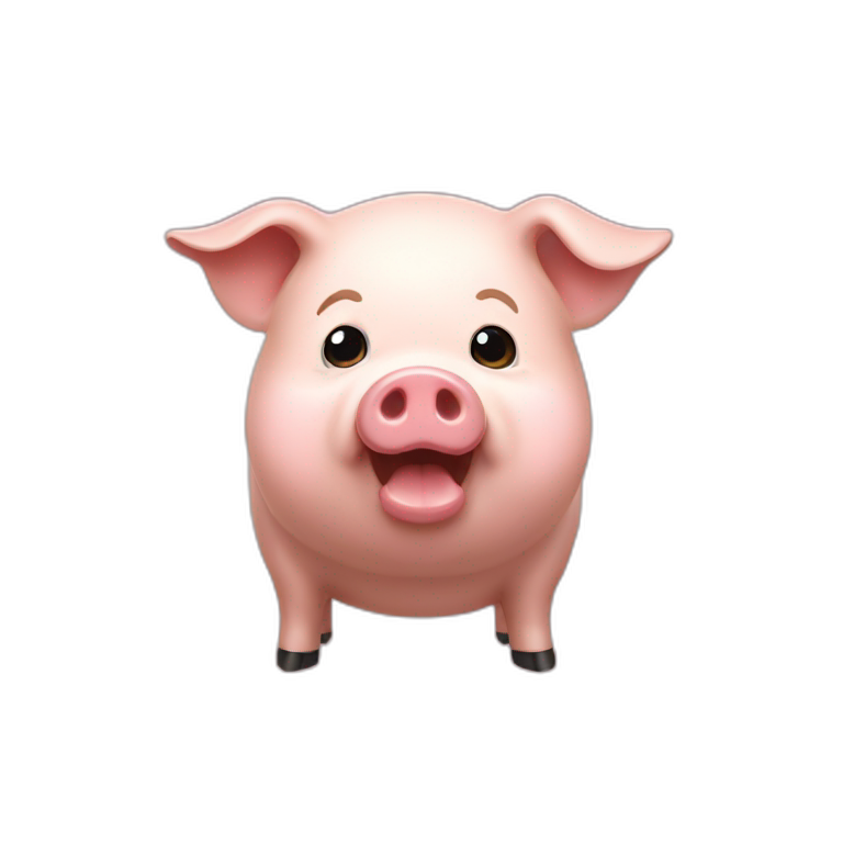 squealing pig with short blonde hair emoji