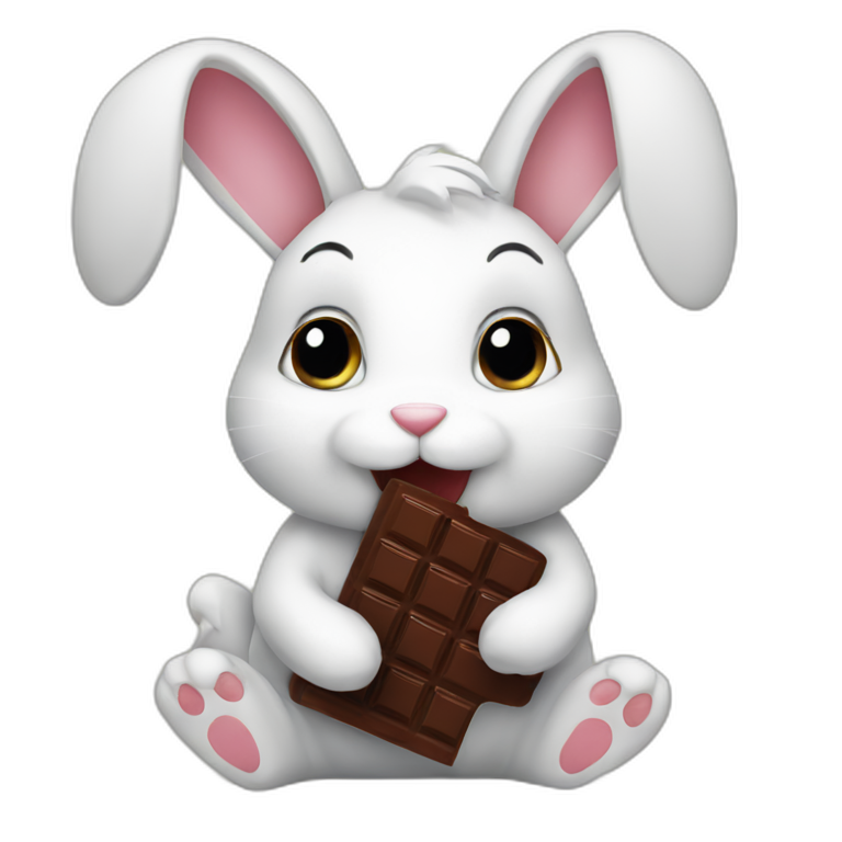 bunny eating chocolate emoji