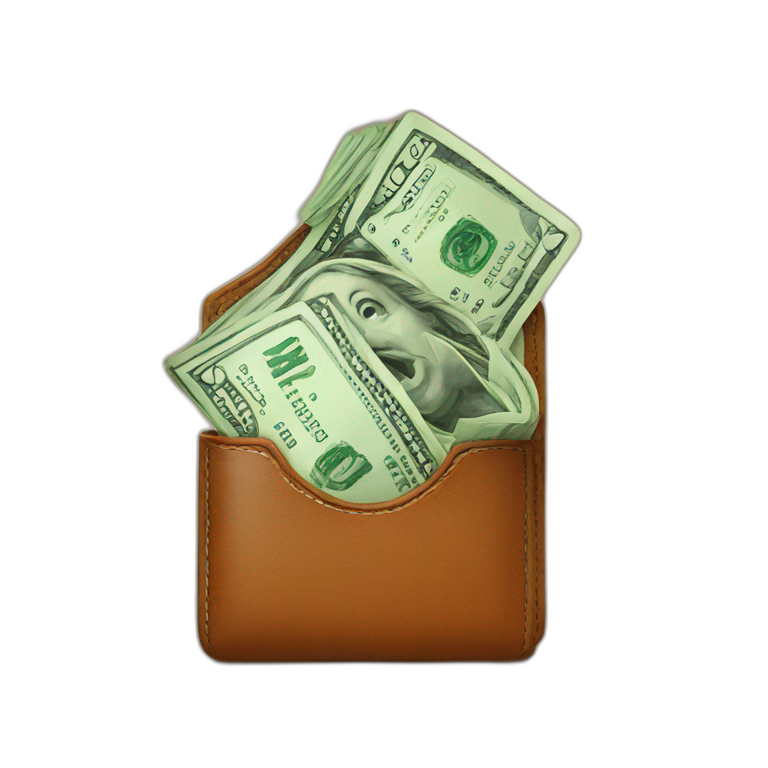 wallet with money emoji