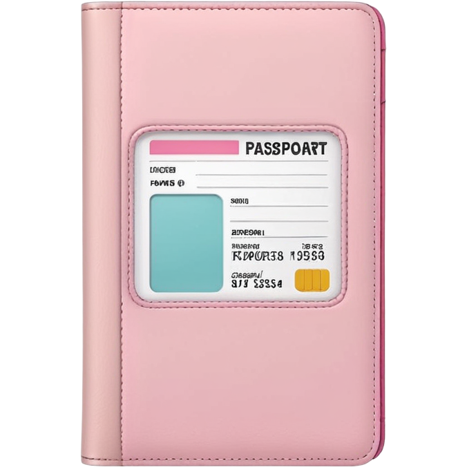 White passport cover with pastel pink boarding pass peeking out, clean ...