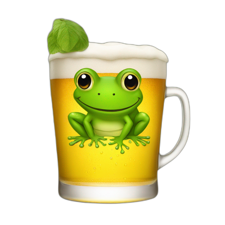 Frog in beer emoji